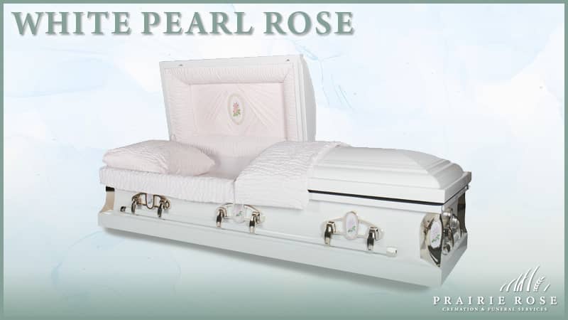 Caskets - White Pearl Rose - $4950